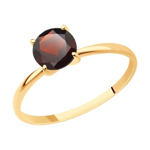 Кольцо золотое пробы 585 с гранатом (Арт.716734)