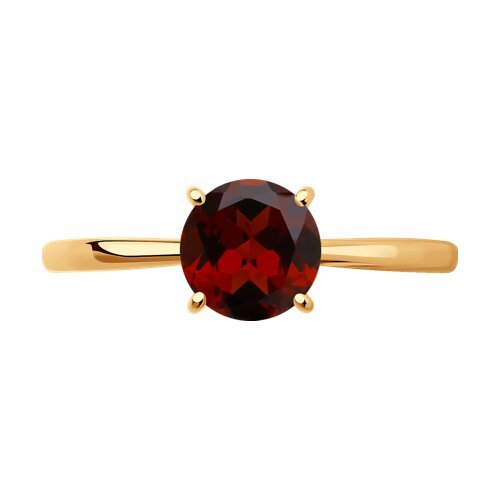 Кольцо золотое пробы 585 с гранатом (Арт.716734)