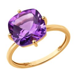 Кольцо золотое пробы 585 с аметистом (Арт.717127) Кольцо золотое пробы 585 с аметистом (Арт.717127)