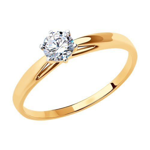 Кольцо из золота с фианитом «Сияние нежности» Соколов (арт.019116)