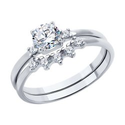 Кольцо из серебра с фианитами (Арт.94013800)