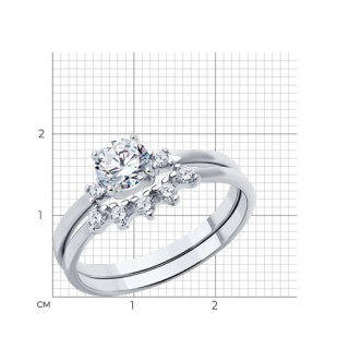 Кольцо серебряное с фианитом «Корона сияния» Соколов (арт.94013800)