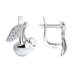 Серьги из серебра с фианитами (Арт.94020163)