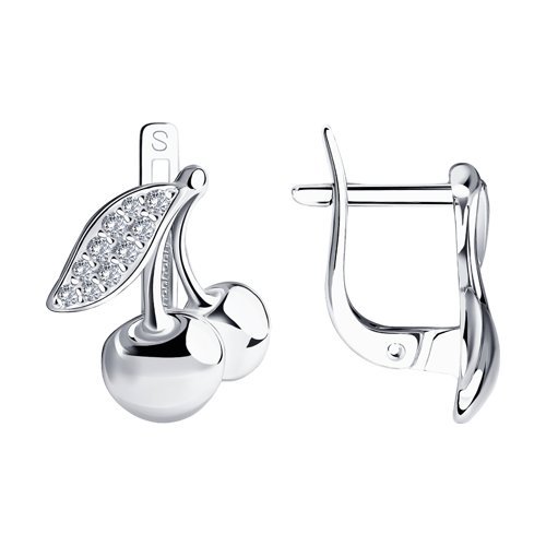 Серьги из серебра с фианитами (Арт.94020163)