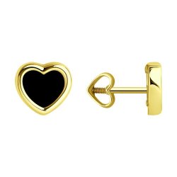Серьги пусеты золотые пробы 585 с агатом (Арт.728792-2)