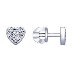 Серьги из серебра с фианитами (Арт.94022974)