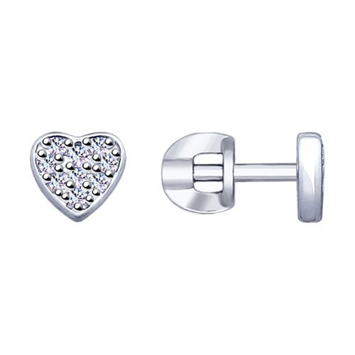 Серьги из серебра с фианитами (Арт.94022974)