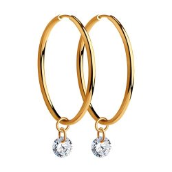 Серьги из золота с фианитами (Арт.028586)