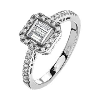 Кольцо с бриллиантами из белого золота «Ice Shine» Estet (арт.01К6214241)