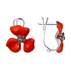 Серьги из серебра с эмалью (Арт.94024793)
