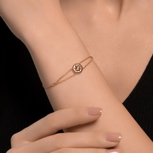 Браслет золотой пробы 585 с агатом (Арт.75-00005)