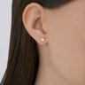 Серьги пусеты золотые пробы 585 с жемчугом (Арт.792468)