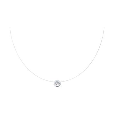 Колье из белого золота с фианитом «Невидимая Звезда» Соколов (арт.070308)