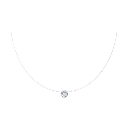 Колье из белого золота с фианитом (Арт.070308)