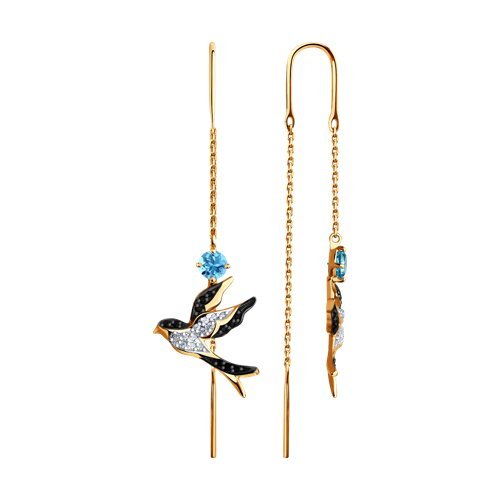 Серьги золотые пробы 585 с топазом (Арт.725424)