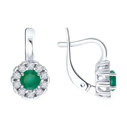 Серьги из серебра с агатами и фианитами (Арт.92023182)