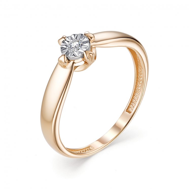 Золотое кольцо с бриллиантом Алькор КЮЗ (Золото) 13112-100