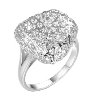 Кольцо серебряное с фианитами «Gaudi Lace» Fresh Jewelry (арт.FA-R03218-X-W-W-X-W)