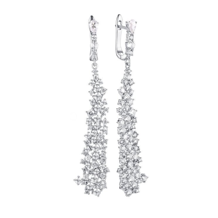 Серьги из серебра с фианитом (Арт.mp-e01096-x-w-x-x-w)