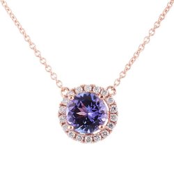 Ожерелье из золота с бриллиантом и танзанитом (Арт.aan-0786_kl_ta_pink)