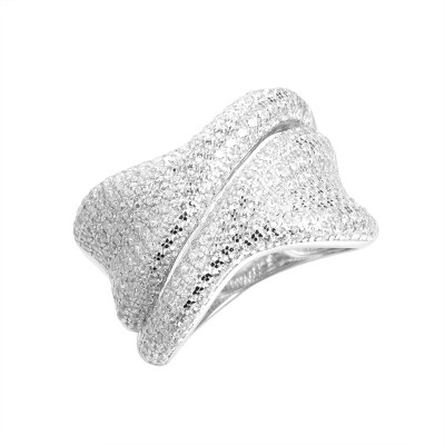 Кольцо серебряное с фианитами «Spark Wave» Fresh Jewelry (арт.MP-R01213-X-W-X-X-W)