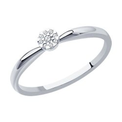 Кольцо из белого золота с бриллиантами (Арт.1012333-3)