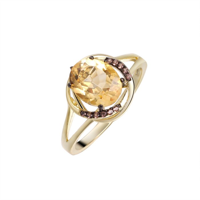 Кольцо из серебра с цитрином (Арт.pd-r00958-x-lb-ys-x-br)