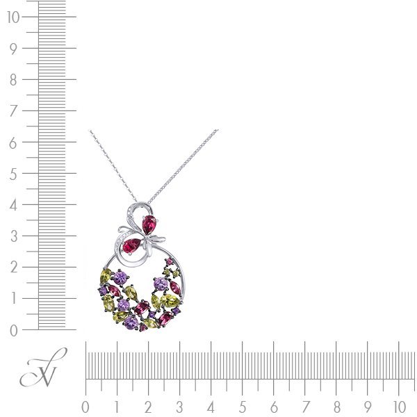 Цепь из белого золота с бриллиантом (Арт.ap37294-38_tsp_mc_wg)