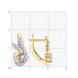 Серьги из золочёного серебра с фианитами «Игра огня» SOKOLOV (арт.93022459)