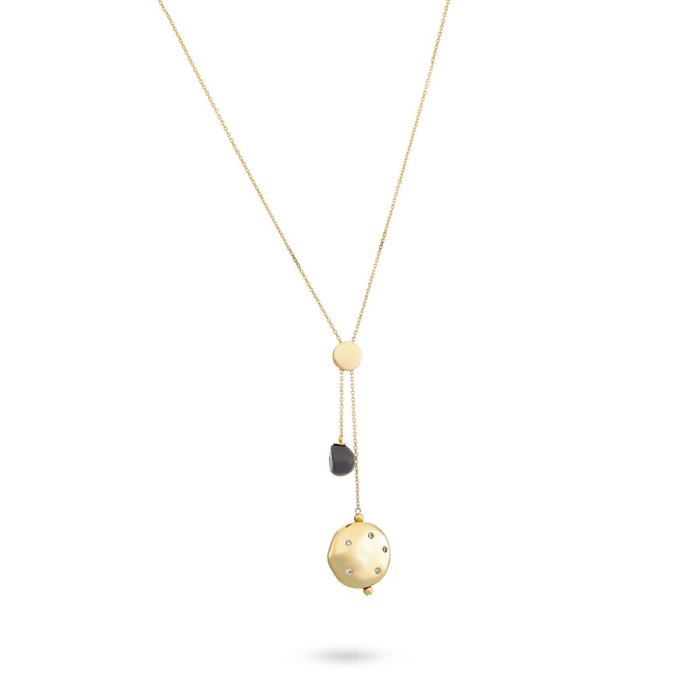 Ожерелье из серебра с жемчугом и куб. цирконием (Арт.rb-n359-2-x-l-pn-x-w)