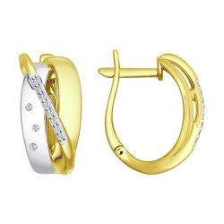 Серьги из желтого золота с бриллиантами (Арт.1021100-2)