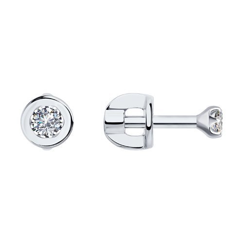 Серьги из белого золота с бриллиантами (Арт.1021752-3)