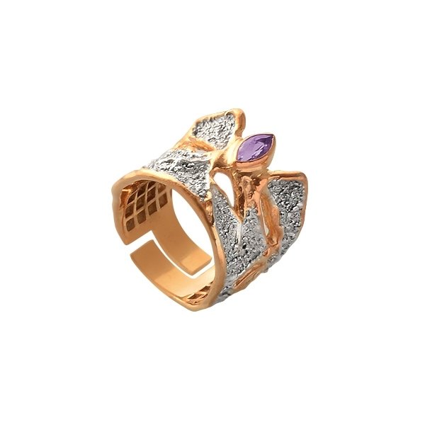 Серебряное кольцо BEAVERS с аметистом 1092a