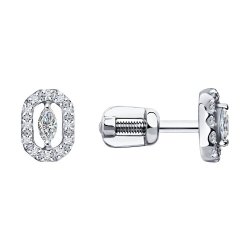Серьги из белого золота с бриллиантами (Арт.1022109-3)