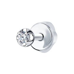 Серьга из белого золота с бриллиантом (Арт.1170009-3)