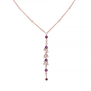 Ожерелье с бриллиантами и рубинами «Розовый Каскад» MyJewels (арт.MN22132)