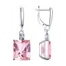 Серьги из серебра с ситаллом и фианитами (Арт.92021426)