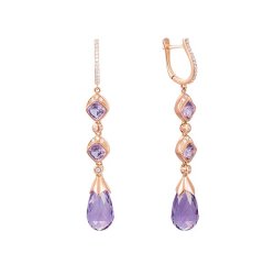 Серьги из золота с аметистом и бриллиантом (Арт.n0121p10d-am502_pinkdwam_sr_am_pink)
