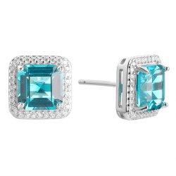 Серьги из серебра с фианитом (Арт.cz-e05722-x-w-pb-x-w)