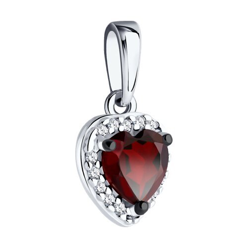 Подвеска из серебра с гранатом и фианитами (Арт.92030780)