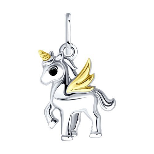 Подвеска из золочёного серебра с фианитом (Арт.94033346)