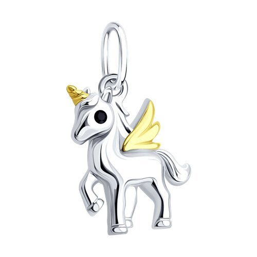 Подвеска из золочёного серебра с фианитом (Арт.94033346)