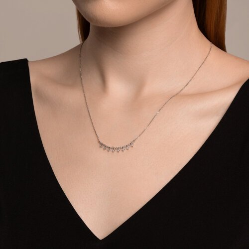 Колье из белого золота с бриллиантами (Арт.1070343-3)