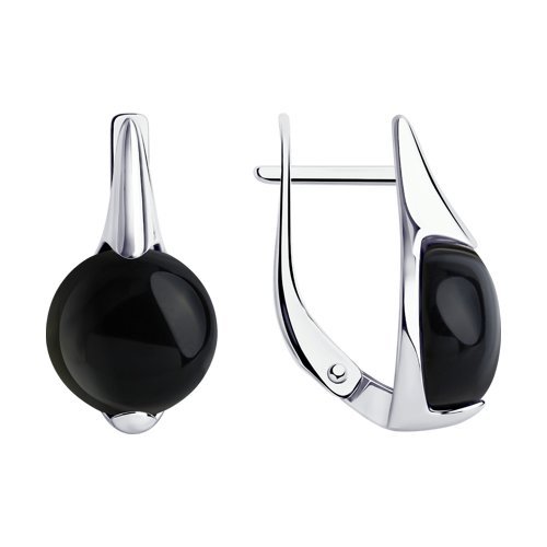 Серьги из серебра с агатами (Арт.94-320-00896-1)