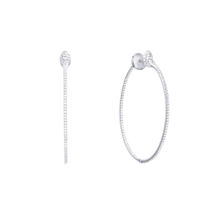 Серьги из белого золота с бриллиантом (Арт.yz1626_sr_wg)