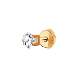 Серьга одиночная из серебра с фианитом (Арт.93170011)