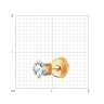 Серьга одиночная из серебра с фианитом (Арт.93170011)