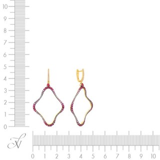 Серьги из золота с бриллиантом и сапфиром (Арт.e3483tps-dp_sr_ps_pink)