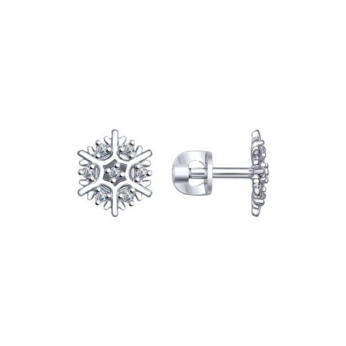 Серьги из серебра с фианитами (Арт.94022565)
