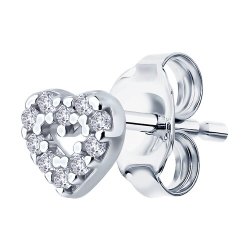 Серьга из серебра с фианитами (Арт.94170404)